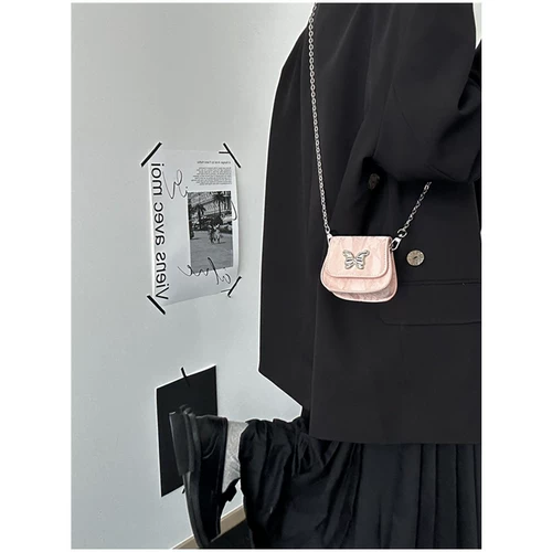 Небольшая сумка, сумка через плечо, изысканная серебряная маленькая цепь