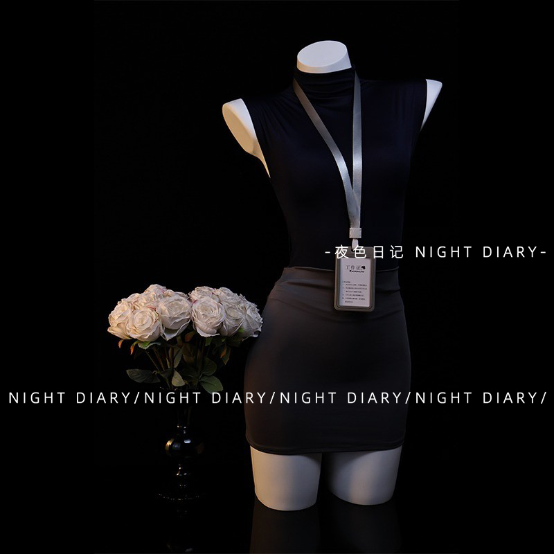 Night Diary "Private Secretary" Sexy Nightgown Secretary Uniform Lingerie Sensual Temptation One-Piece Pure Desire Qqny