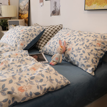 Four Pieces Winter Coral Suede Crystal Suede Bed Linen Three Sets Full Cotton Cotton Gushed Bedding Bed Milk Suede Bed