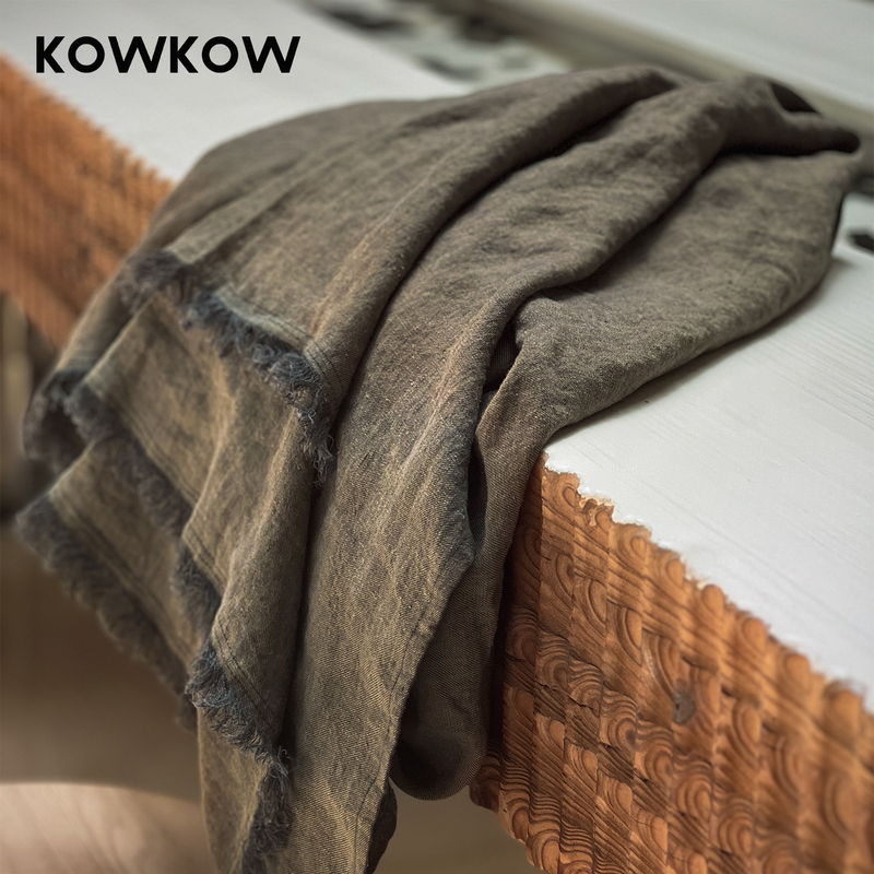 Bashan Textile 100% Pure Ecological Hemp Linen Yoga Shawl Twill Meditation Blanket Cover Blanket