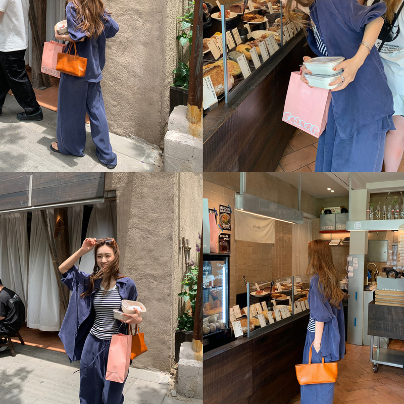 Coriander-Free Xiangcai Copper Ammonia Silk Shirt and Pants Set for Women, Summer Thin Style, Slimming, Casual Two-Piece Set Coriander-Free Xiangcai Copper Ammonia Silk Shirt and Pants Set for Women, Summer Thin Style, Slimming, Casual Two-Piece Set