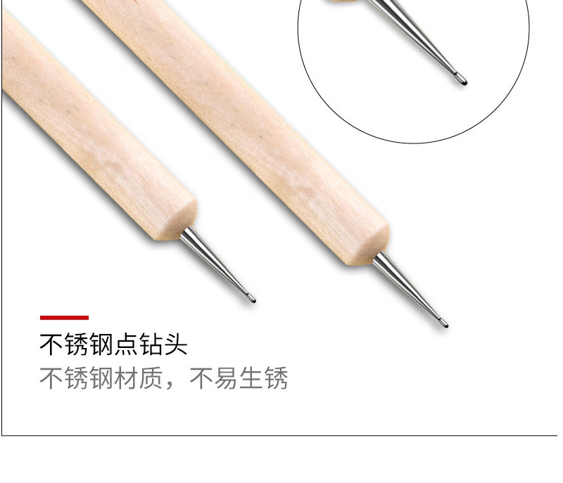 Bán chạy nhất dụng cụ làm móng tay hoa điểm bút bút nét bút khoan khoan khoan khoan đôi đầu gỗ bút trực tiếp nhà máy - Công cụ Nail mẫu vẽ cọ nét đơn giản
