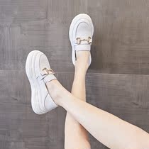 A foot pedal thick bottom small white shoes woman 2022 new soft bottom comfort Lefoe shoes Summer breathable casual 100 lap single shoes