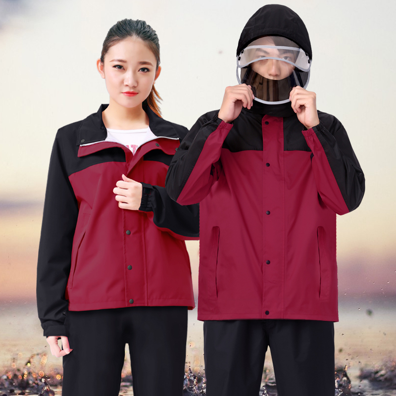 Heavy-Duty Raincoat Set, Thickened Rain Poncho, Separate Raincoat, Long Full-Body Motorcycle Waterproof Clothing, Men's Rain Pants, Women's Rainwear
