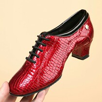 Red Teresa Genuine Leather Teacher Shoes Women New Adults Precisely The Social Summer Stones Mark Square Dance Red Latin Dance Shoes