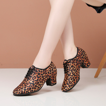 Fall new BAO WEN Latin dance shoes female adult soft bottom Oxford cloth heel Friendship Body Square Dance Shoes