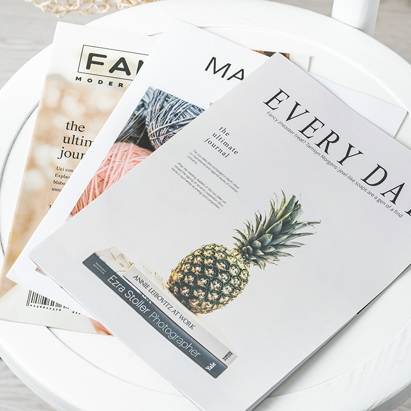 English Magazines Photo Props Ins Fashion Book Pendulum Shooting Cards Paper Pendulum Accessories Photography Gourmet Food Background Cloth