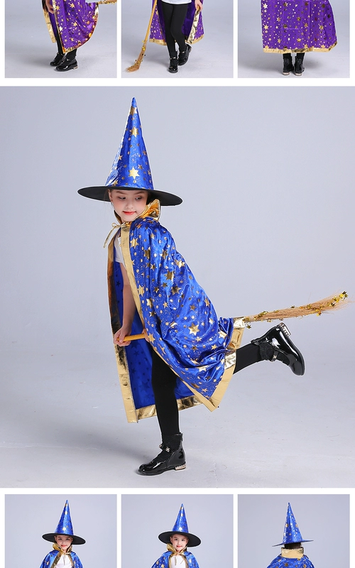 Halloween Quần Áo Trẻ Em Bé Trai Và Bé Gái Áo Cosplay Phù Thủy Hóa Trang Trang Phục Phù Thủy