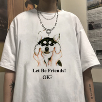 2020 Summer Loose 50% Sleeve T-Shirt Male Port Wind Ins New Tide Middle Sleeve Blouse Printed Short Sleeve Compassionate