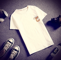 Short sleeve T-shirt male 2019 summer dress new trendy white beating bottom half sleeves Compassionate Loose Pure Cotton Lins Lovers blouses