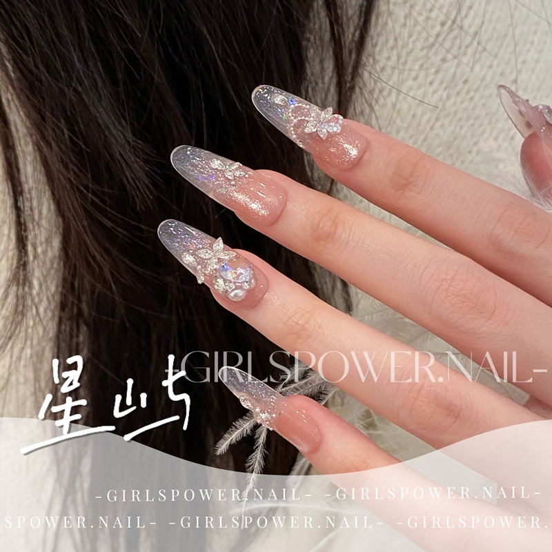 【Xingyu】Girlspower Designer Niche Handmade Wedding Nails Wearable Nails