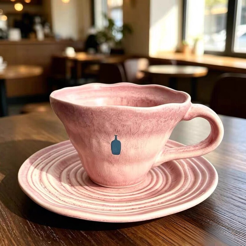 Bluebottle Pink Ceramic Coffee Cup Tea Cup Tasting Cup Saucer Set Gift Box