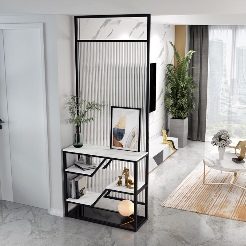 Nordic home Changhong glass screen light luxury simple modern living room partition storage porch frame metal decoration