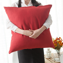 Sofa bed head pillow cover with core cushion large Nordic solid color pillow cotton and linen car cushion cover