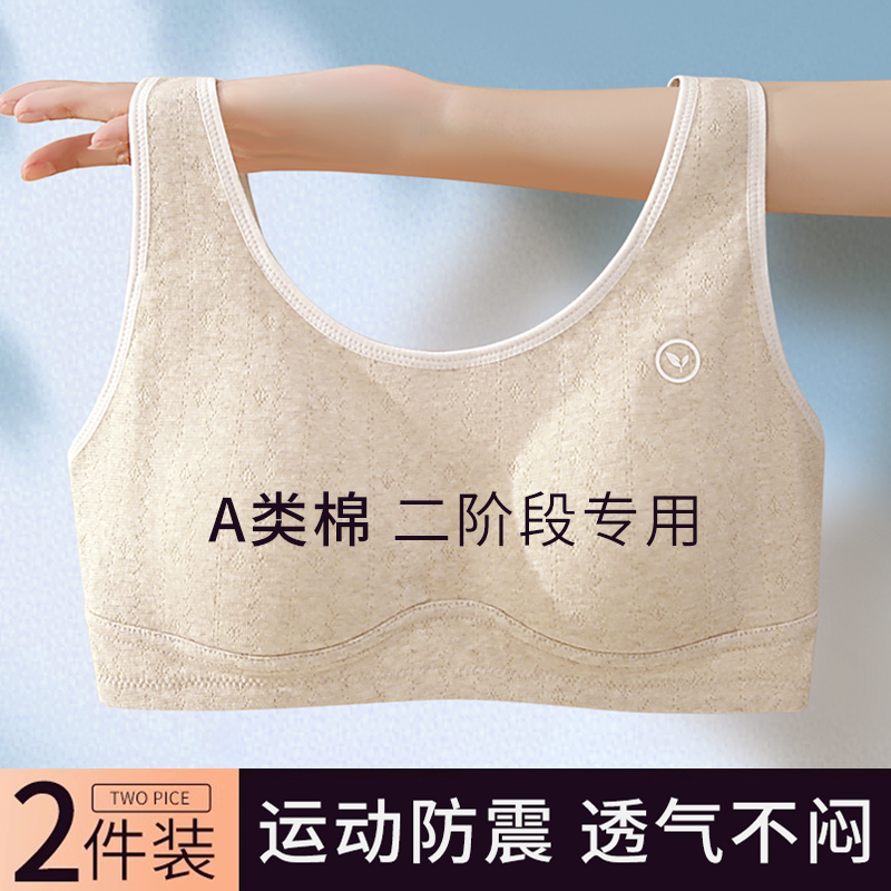 Junior High School Girls' Underwear, Pure Cotton Vest, Second Stage Summer, High School Puberty Fixed Cup Girls' Bra