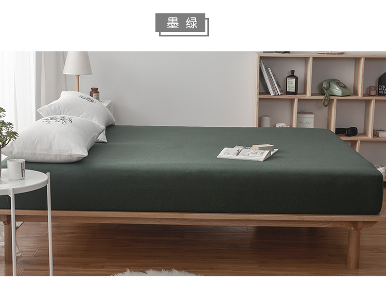 Cotton dệt kim màu đơn sắc 竺 bông đơn ký túc xá giường đôi 1,8 m ga trải giường bông đơn - Trang bị Covers 	ga chun trải giường 2mx2m2	