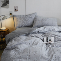 Retro Wind All-cotton Cut Flowers Quilt Cover Bed Four Pieces Of Pure Cotton Bed Products Dorm Room Single Three Sets Bed Linen Bed