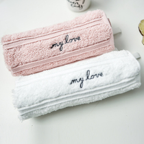 ins minimalist pure color teenage girl hearts full cotton adult couple embroidery face towels pure cotton thickened soft absorbent bath towels