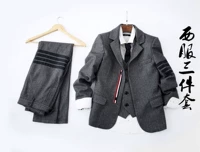 Anh retro xương cá len len tweed Slim TB phù hợp với vest ba mảnh phù hợp với quần tây