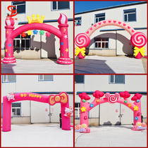 Kindergarten opening ceremony Arch Birthday full moon activity Childrens Day Inflatable air mold rainbow door new