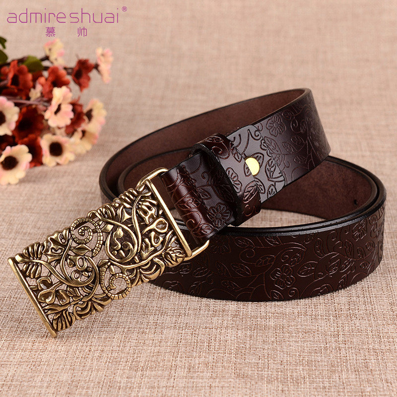 2021 new hot sale women's belt pure cowhide pants belt palace belt retro women's Korean fashion waist ornament