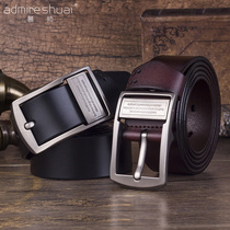 New mens pin buckle cowhide leather belt business belt fashion casual Joker jeans decorative belt