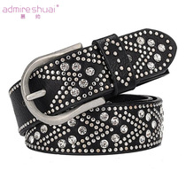 New Pint Trend Personality Fashion Rivet Lady Belt buckle Korean version Leisure 100 lap Decorative Jeans Strap