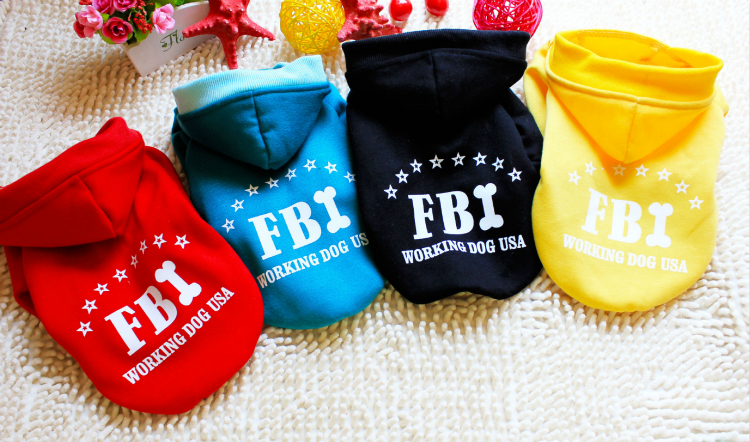 Mới mùa thu đông quần áo thú cưng FBI áo len thời trang đẹp trai quần áo thú cưng quần áo cotton dày - Quần áo & phụ kiện thú cưng áo tết cho chó