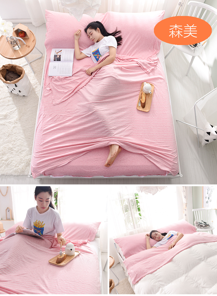 Khách sạn Tianzhu năng suất bông cotton đan bông kiểu Nhật túi ngủ du lịch trên vải bẩn người di đúp - Túi ngủ mua túi ngủ văn phòng