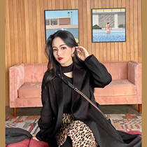 Small sub black bifacial cashmere big coat woman 2019 autumn and winter new long and double-face jacket tie belt