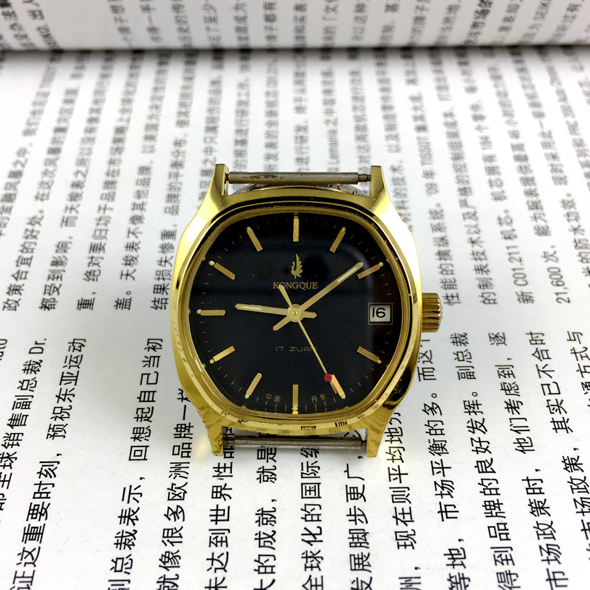Original stock Out of stock Liaoning Watches Factory Prolific Peacock Single Calendar Black Strip Ordering Face Diameter 34 mm Meter Belt