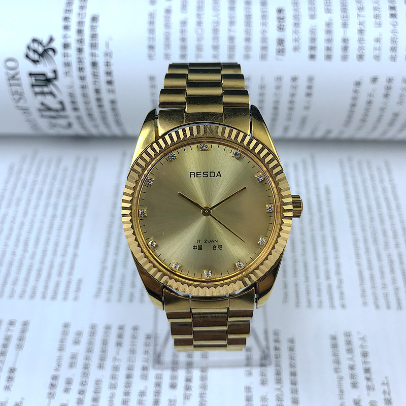 Original stock Hefei Raysda brand steel tooth shell yellow mechanical watch diameter 37 mm