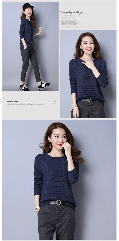 Mùa thu và mùa đông của phụ nữ phiên bản Hàn Quốc của chiếc áo len ngắn ấm áp, bộ áo len dệt kim mỏng chạm đáy áo sơ mi thời trang - Áo / áo thun