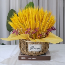 Gold Wheat Hall Family Decorations Dry Flower Bouquet Barley Flower Basket Golden Wheat Spike Decoration