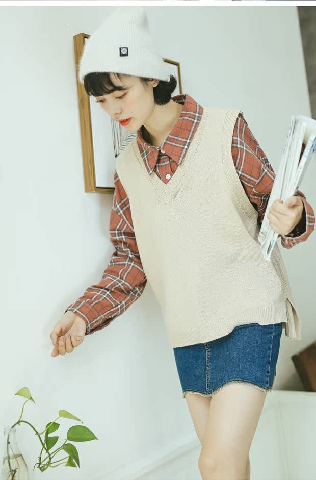 Áo len cổ lọ gió cổ chữ V nữ 2018 xuân hè mới phiên bản Hàn Quốc của áo len mỏng học sinh đan len áo cardigan nữ