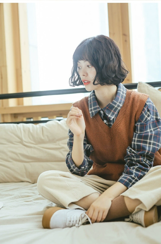 Áo len cổ lọ gió cổ chữ V nữ 2018 xuân hè mới phiên bản Hàn Quốc của áo len mỏng học sinh đan len áo khoác nữ đẹp