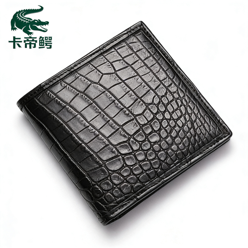 Thai Crocodile Leather Short Wallet, Genuine Leather Business Clutch, Multi-Card Slot Zipper Wallet, High-End European and American Style