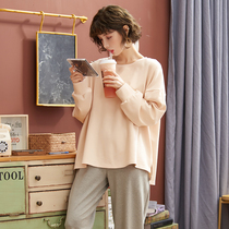 Long sleeved pajamas female spring and autumn pure cotton in 2021 new summer thin cute students can wear autumn home clothes