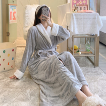 Sleepers in winter plus thickened coral velvet and clothing with flannel warm bathrobe sleepy dress