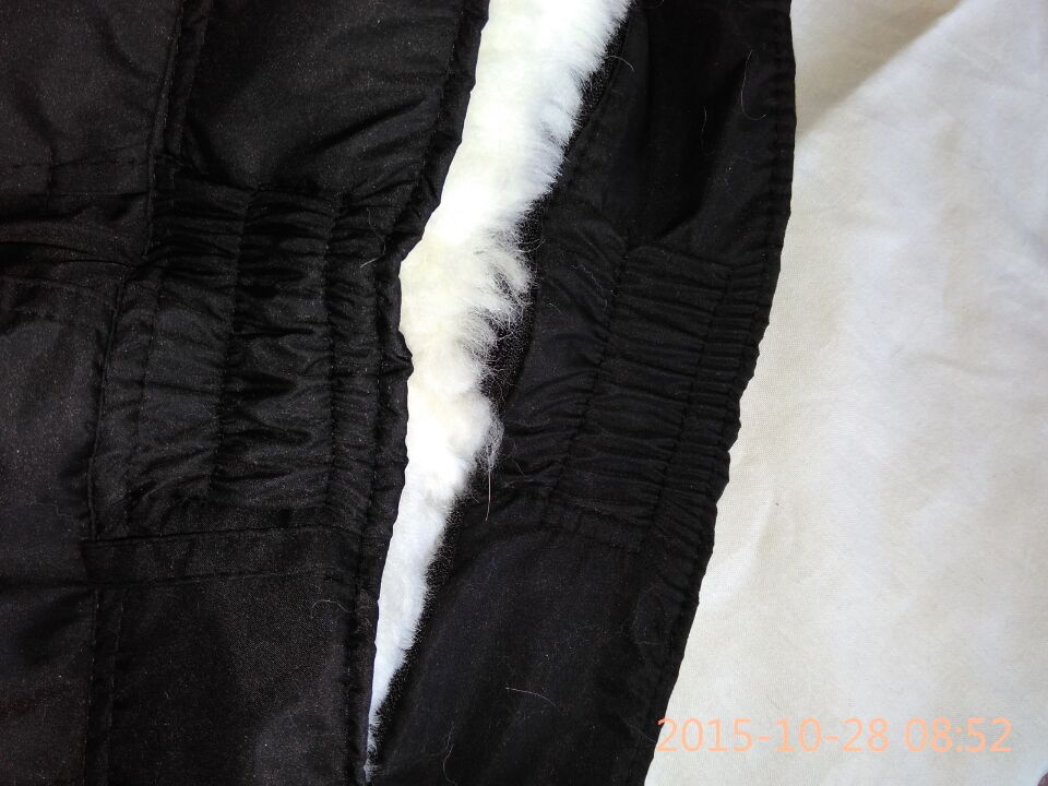 Mùa đông lông một quần da nam khâu len trung niên da cừu thật cotton quần cừu cắt lông cừu dày lót quần áo thể thao