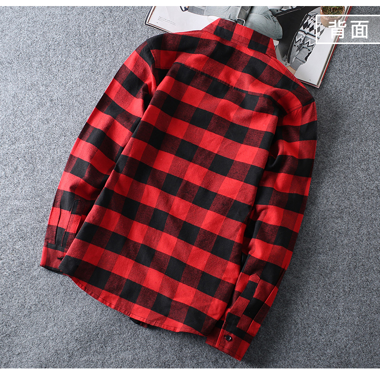Áo sơ mi kẻ sọc nam tay dài phiên bản Hàn Quốc của xu hướng hoang dã bf port gió ins super fire couple áo khoác nam áo khoác cặp đẹp