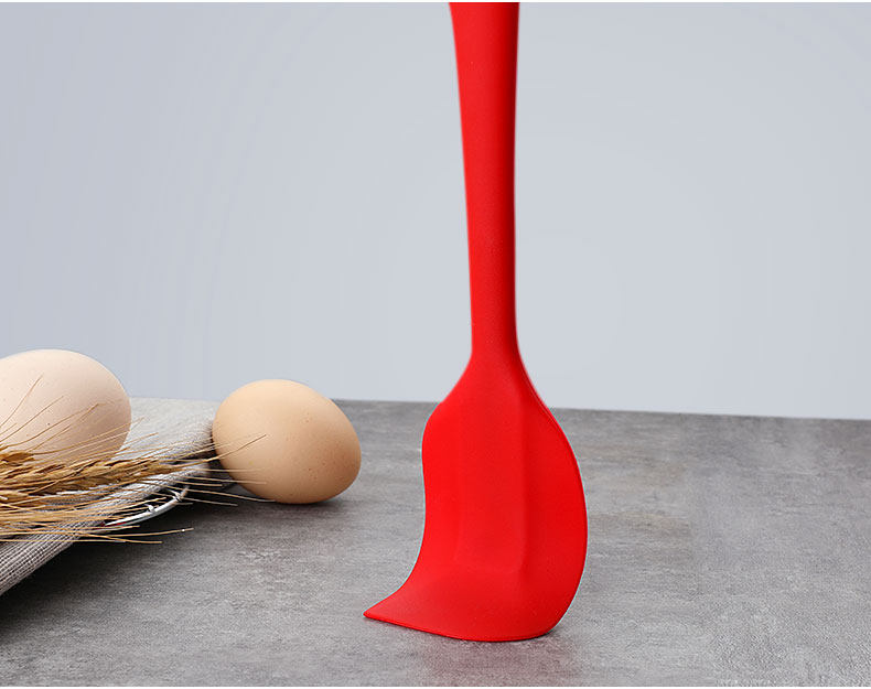 Seamless silicone large integrated long handle scraper high temperature cake mixing baking tool color random