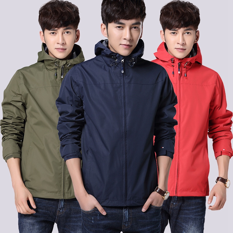 Spring and autumn sub-machine clothes men's thin single layer large size jacket jacket jacket student outdoor windproof and waterproof sports wind clothing wave
