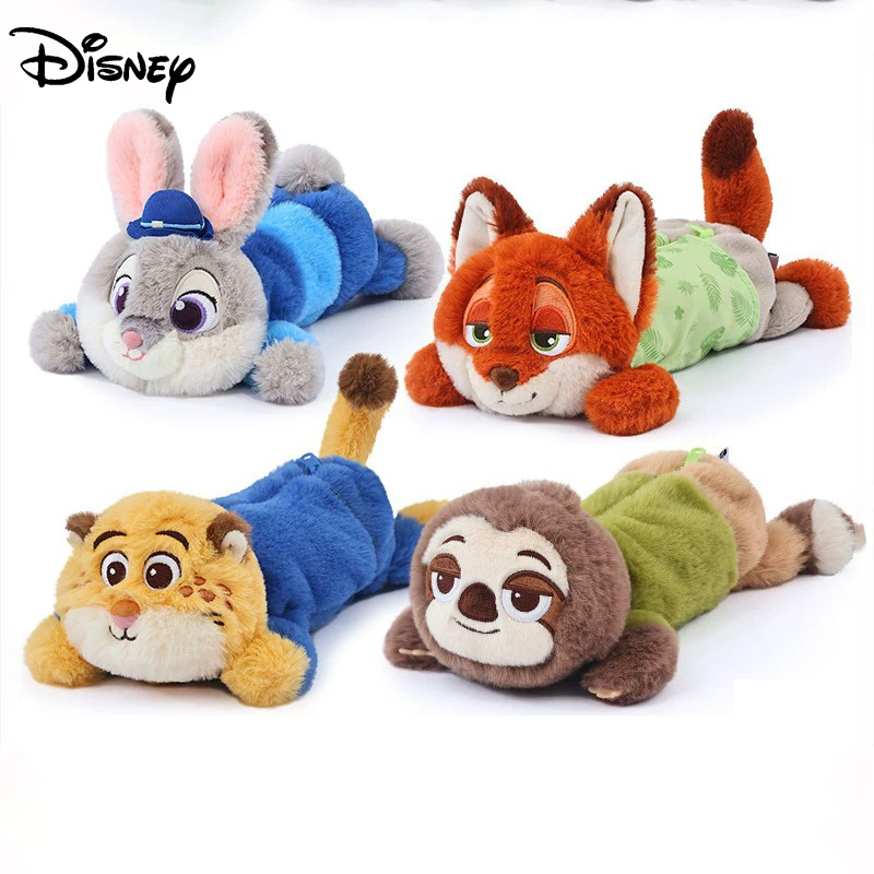 Disney, подлинный мультяшный карандашный набор, кукла, кролик, плюшевый органайзер сумка, полицейский, лиса, енот, подарок на день рождения