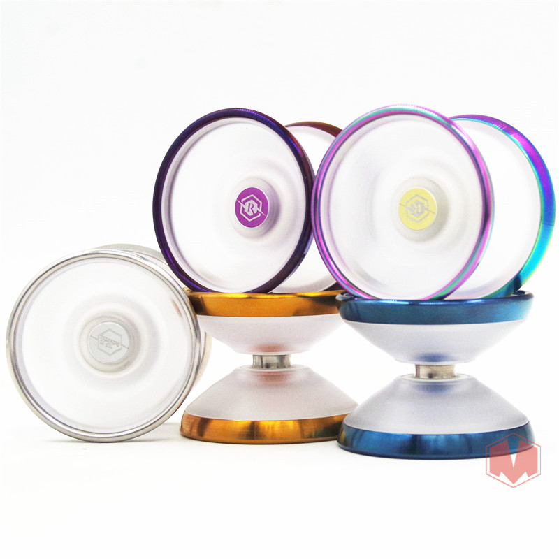 Khúc xạ khúc xạ TOPYO Yo-Yo PC Inlay Vòng thép không gỉ Nhựa trong suốt Chuyên nghiệp cao cấp Yo-Yo yoyo gỗ cho trẻ em