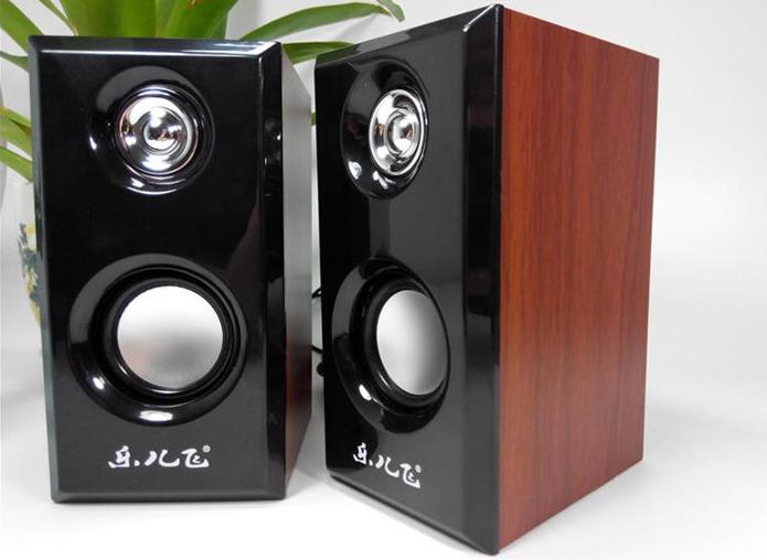 High-end Computer Desktop Sound Wood Home Mini Multimedia Low Sound Cannon Wired Mobile Phone Small Speaker Large Volume