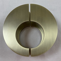 Chinese imitation ancient gate ancient bronze glass door handle black modern hollowed-out semi-circular wooden door handle spot