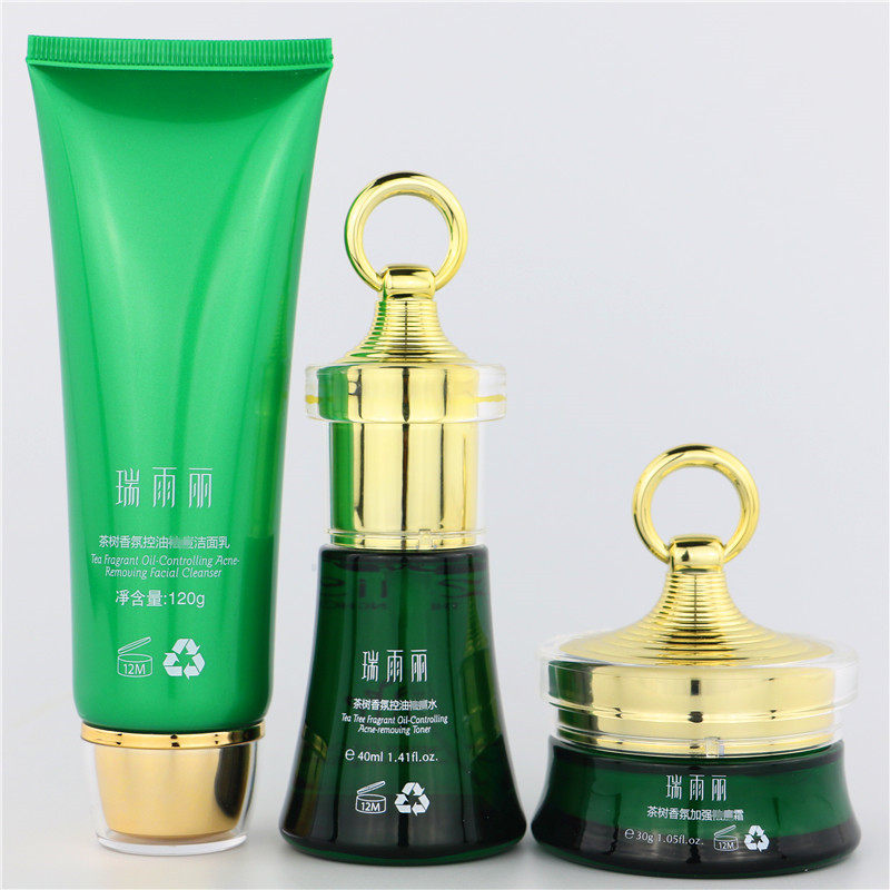 Ruiyuli counter tea tree fragrance acne fighting set moisturizing oil control acne control deep cleaning skin care products