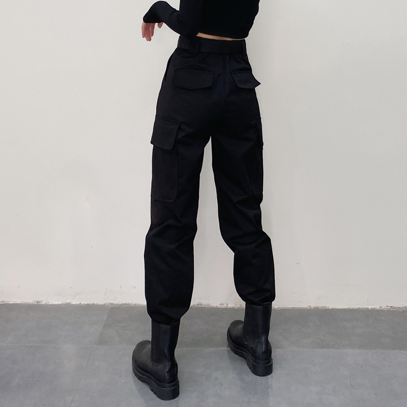 Black Wax Work Pants for Women, High-Waisted, 2026 New Style, Trendy, Slimming, Petite, Black Casual Jogger Pants for Autumn and Winter Black Wax Work Pants for Women, High-Waisted, 2026 New Style, Trendy, Slimming, Petite, Black Casual Jogger Pants for Autumn and Winter