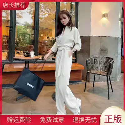 Kaka women's official flagship Net red same high waist thin wide legs jumpsuit paper man suit jumpsuit women